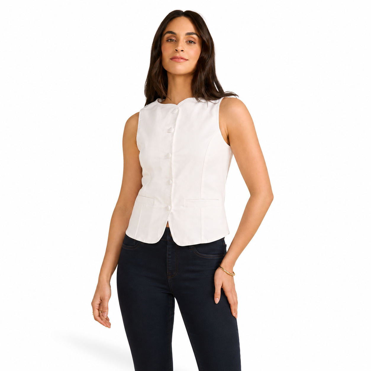 FDJ Button Front Vest