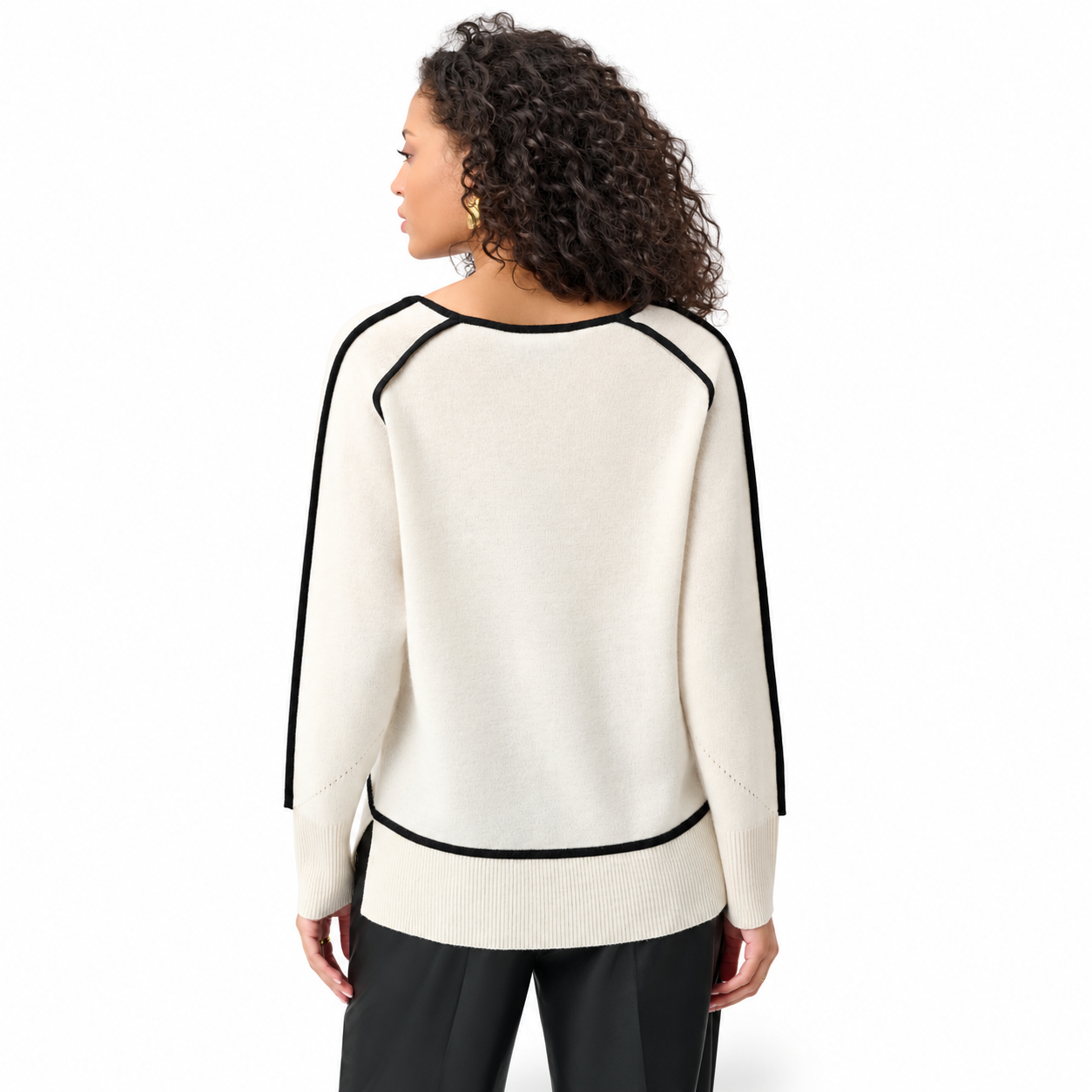 Joseph Ribkoff Cashmere And Wool Contrast trim Sweater Style 263941