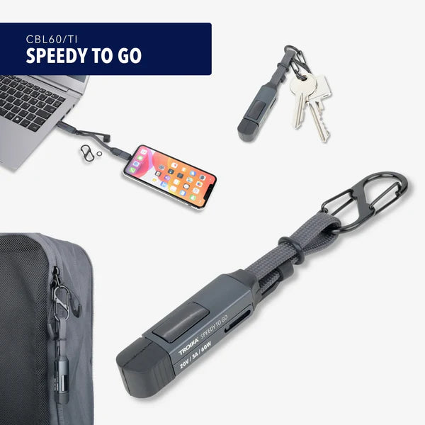 Troika Speedy To Go USB-C Charger, Style #CBL60/TI