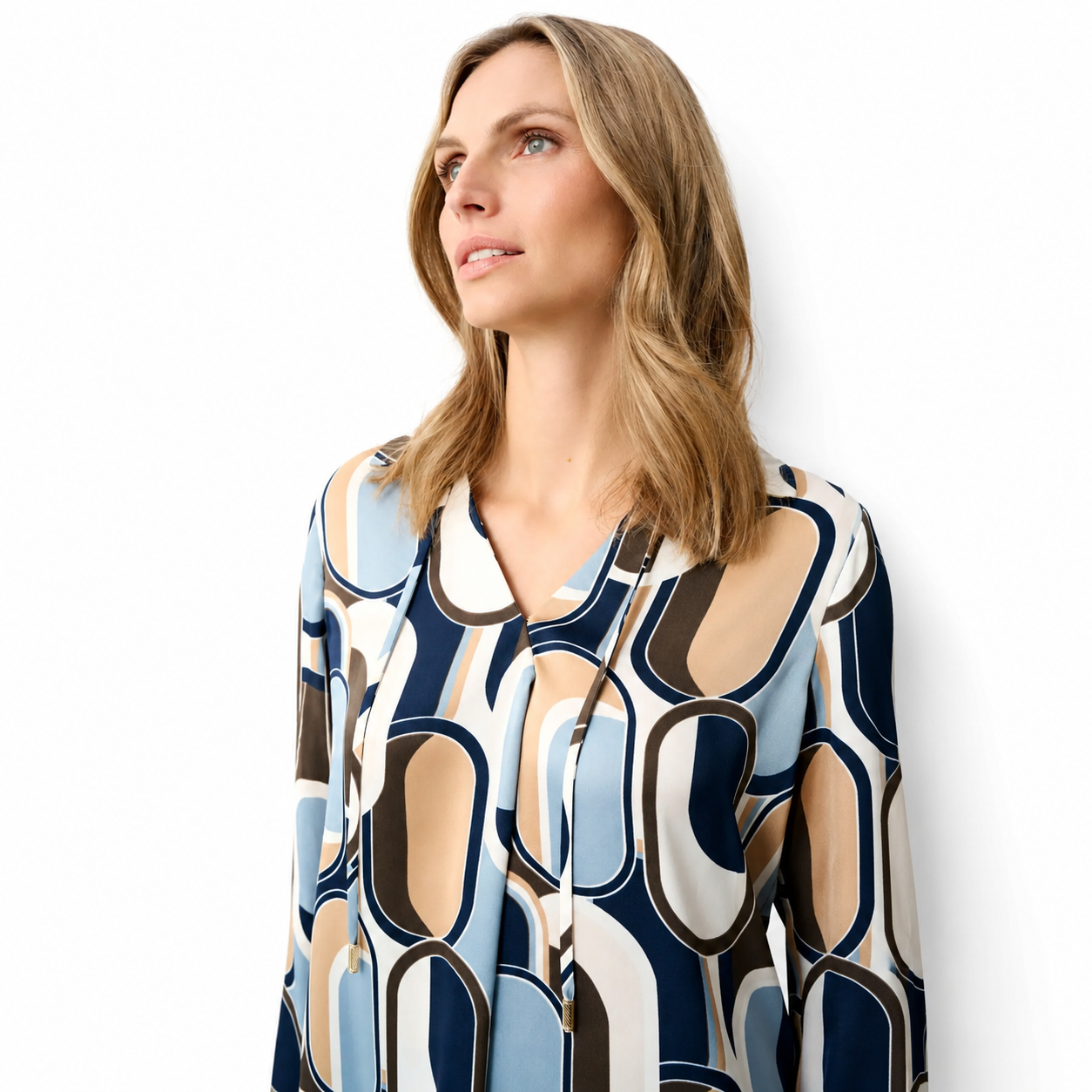 Joseph Ribkoff Recycled Satin Geometric Top, Style 263071