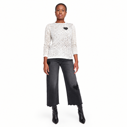 Renuar Animal Print Cotton Sweater