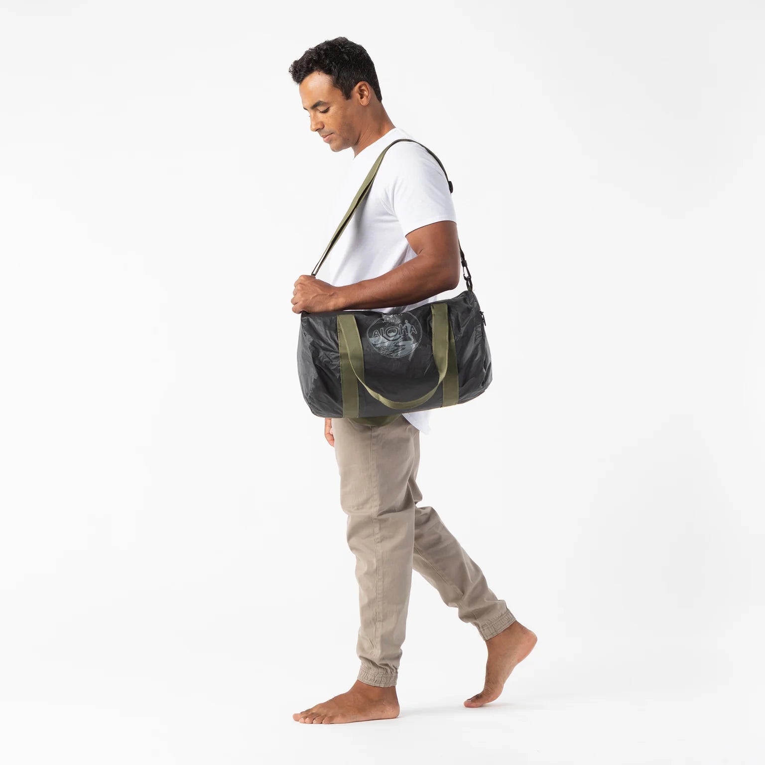 Aloha Do It All Duffle in Charcoal on Black Waikiki Seal Aloha