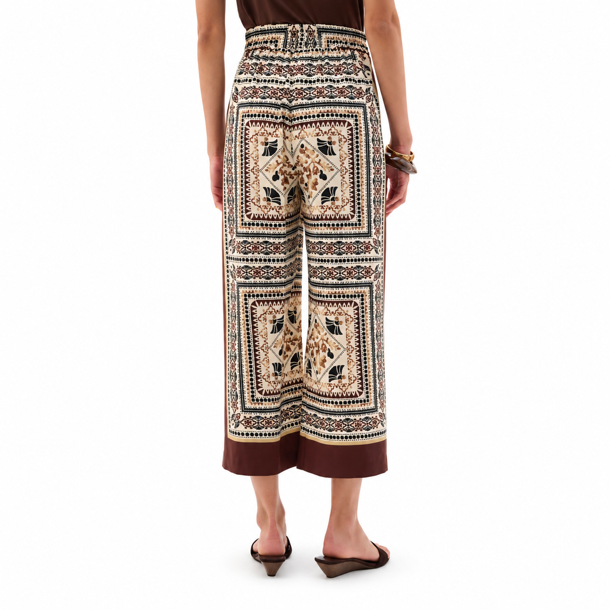 Joseph Ribkoff Scarf Print Wide-Leg Pull-On Pants, Style 262261