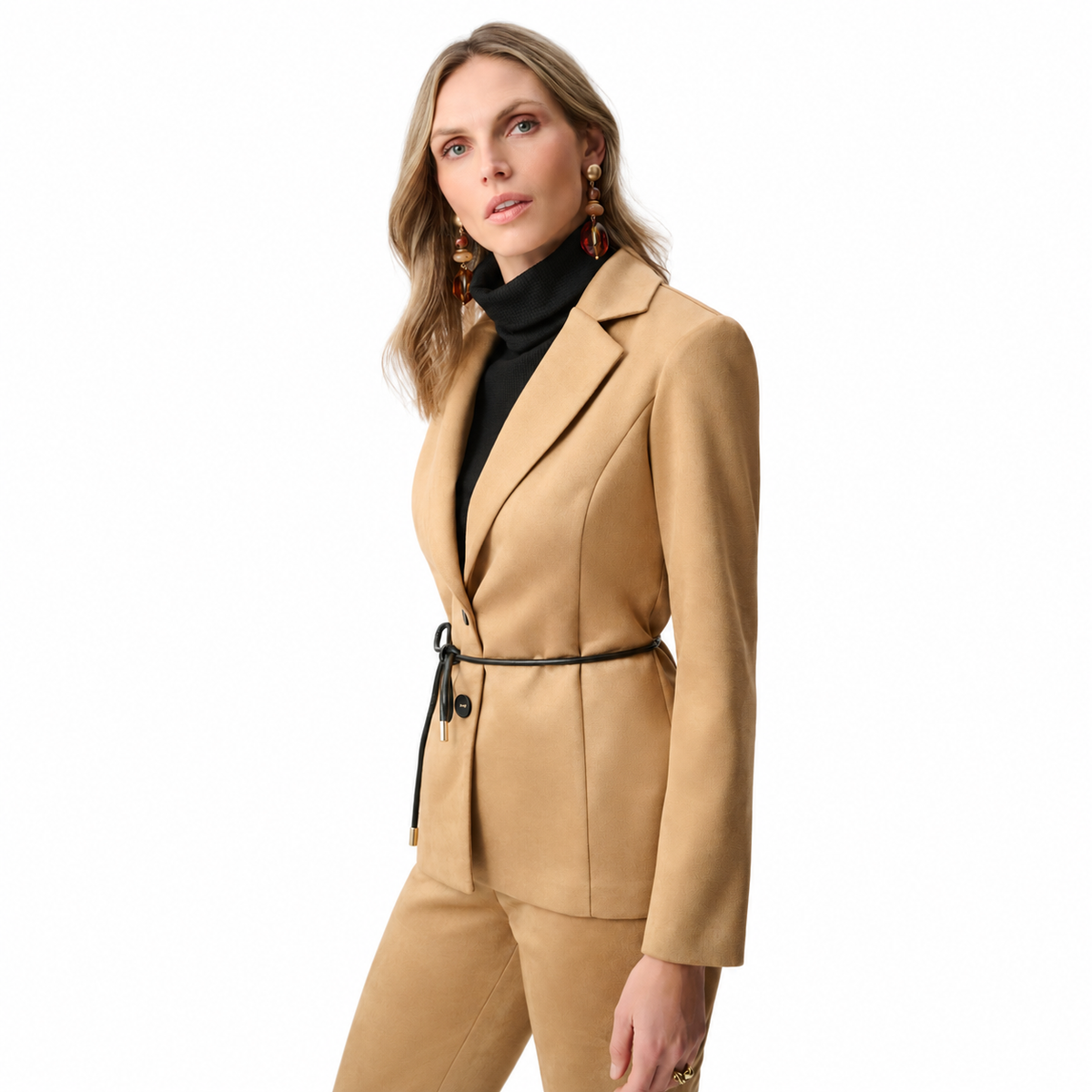 Joseph Ribkoff Scuba Suede Tie-Belt Blazer Style 263013