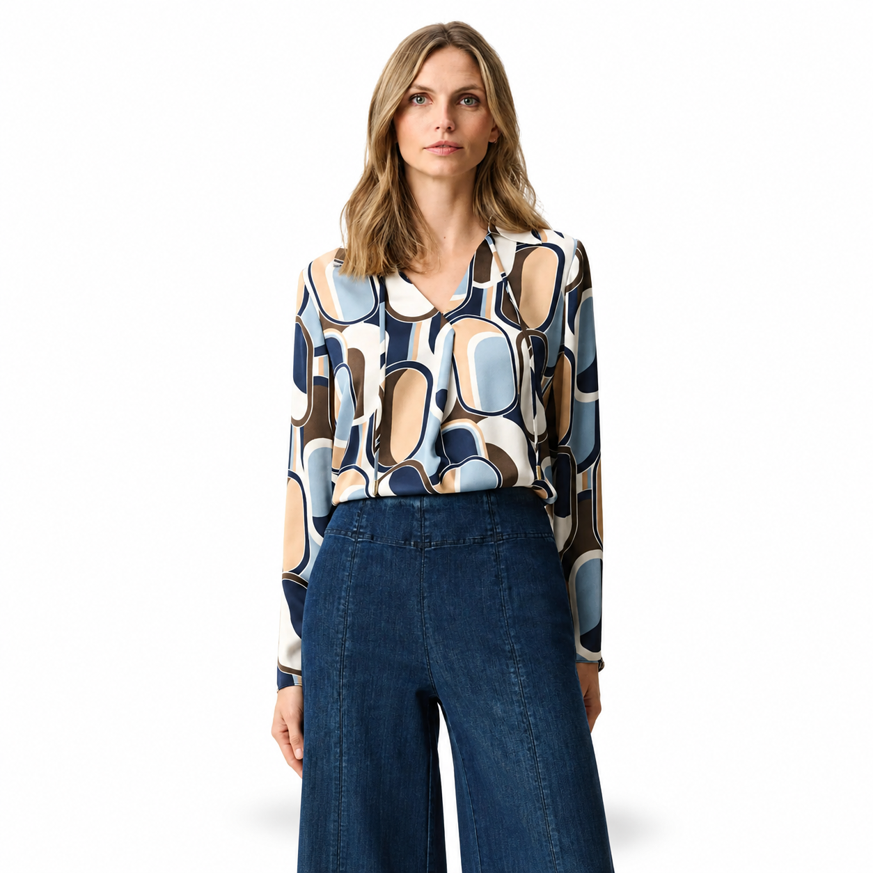Joseph Ribkoff Recycled Satin Geometric Top, Style 263071