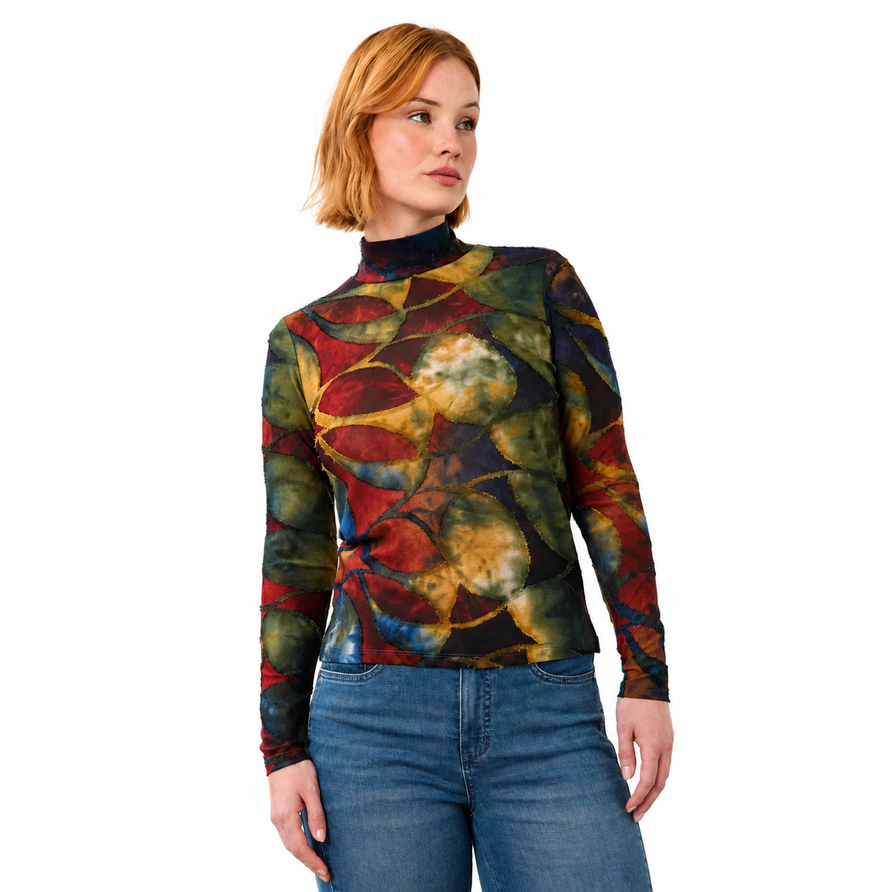 FDJ Long Sleeve Mock Neck Top