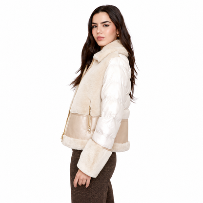 Renuar Pleather Bonded Faux Fur Jacket