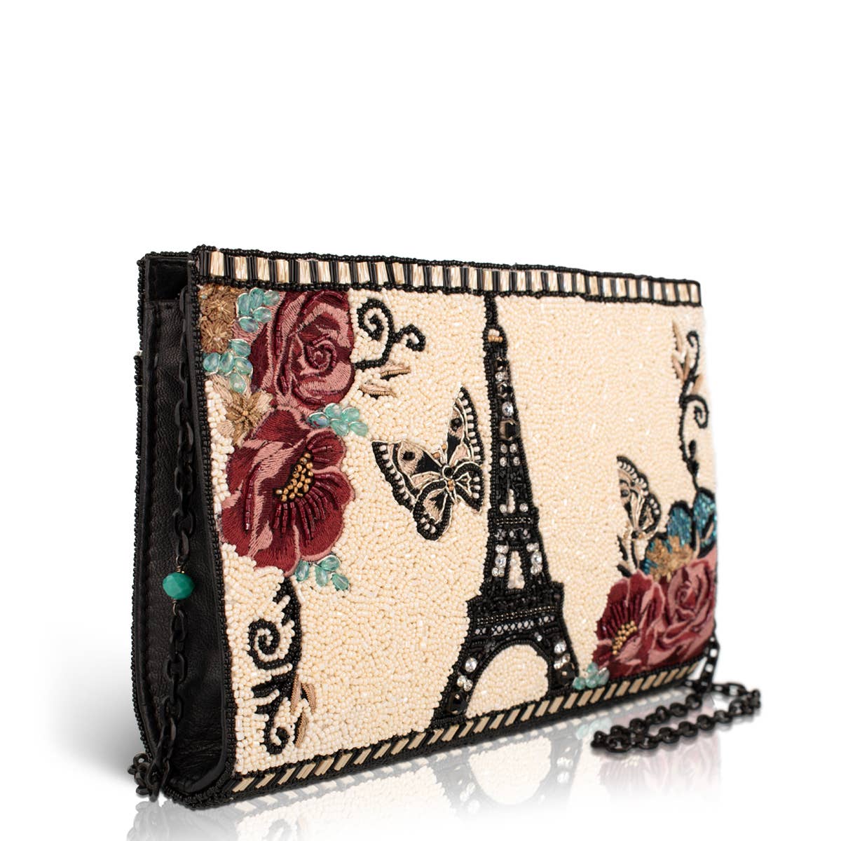 Parisian beaded crossbody bag with Eiffel tower
