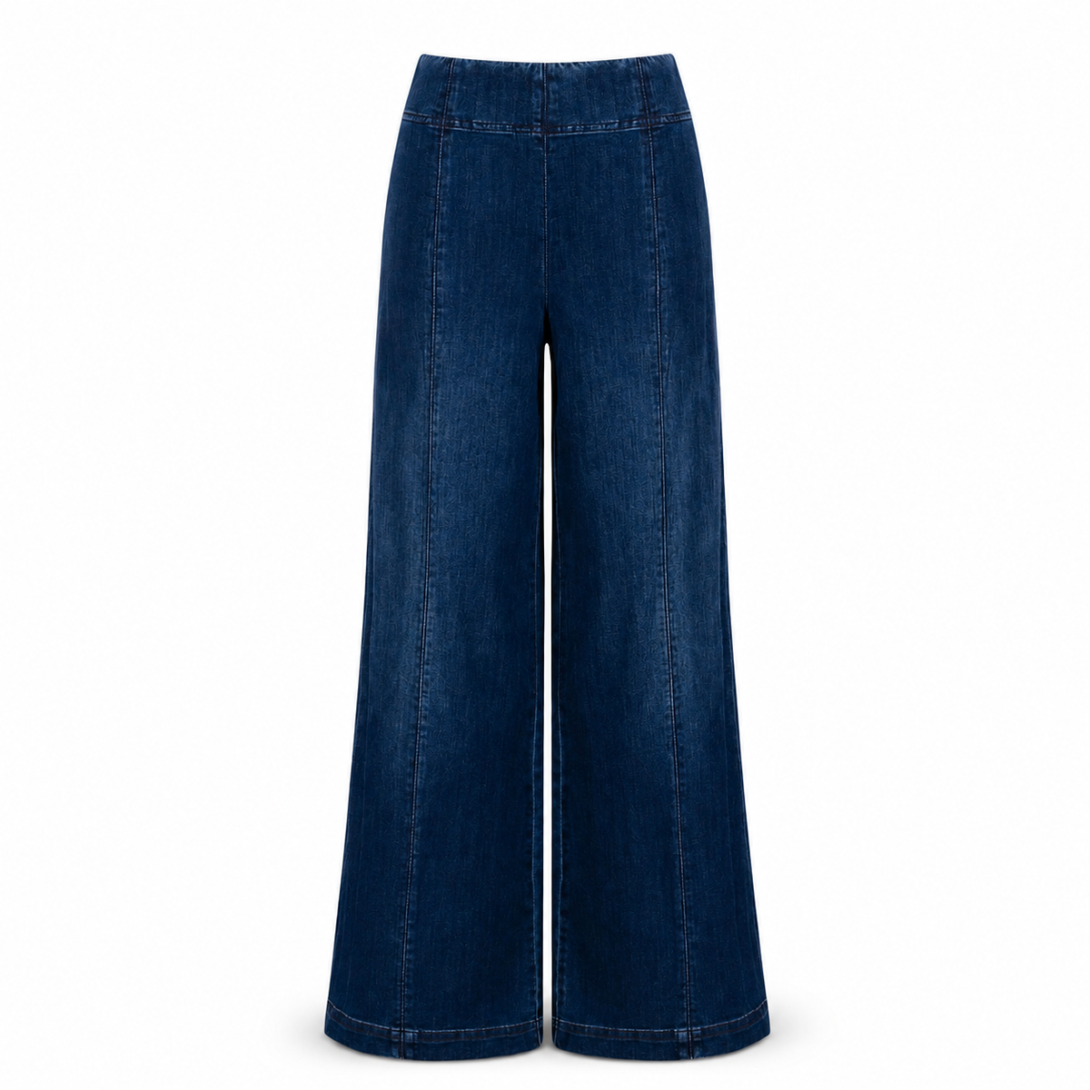 Joseph Ribkoff Featherweave Denim Palazzo High-Rise Pull-On Jeans