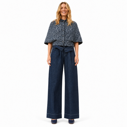 FDJ Mid Rise Pleated Wide Leg
