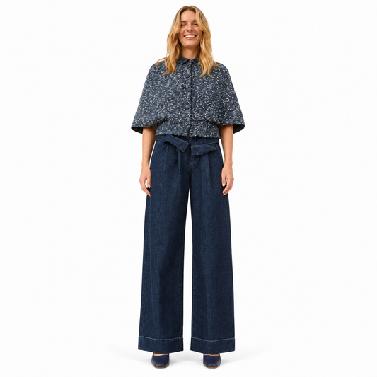 FDJ Mid Rise Pleated Wide Leg