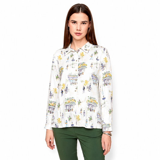 Renuar Paris Café Woven Blouse