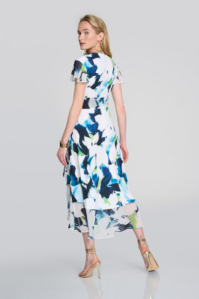 Joseph Ribkoff Floral Print Tulip Hem Dress, Style #242703