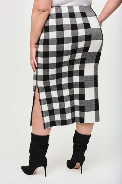 Joseph Ribkoff Plaid Jacquard Knit Skirt, Style #243947