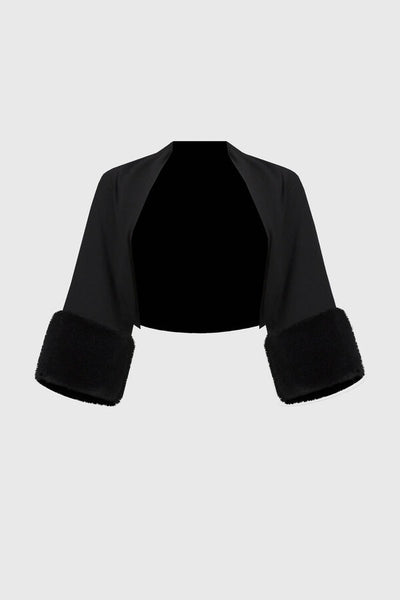 Joseph Ribkoff Cropped Fur Cuffs Shrug, Style #244914