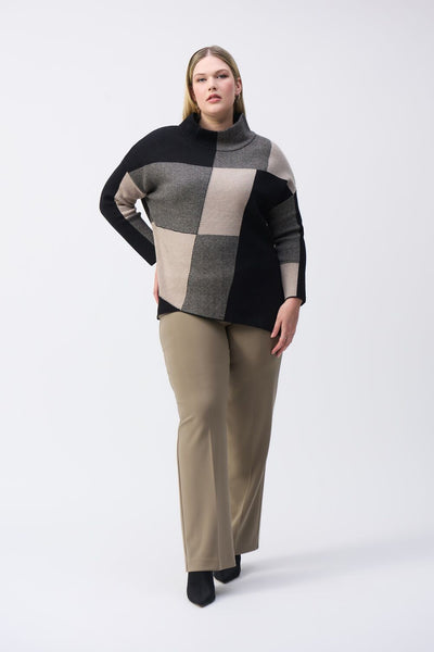 Joseph Ribkoff Color-Block Jacquard Knit Pullover, Style #243944