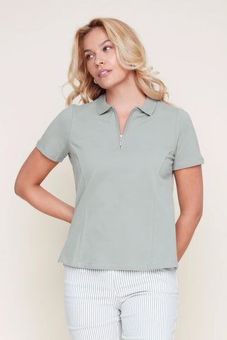 Renuar Collection Zip Top Polo Shirt, Style #R7764