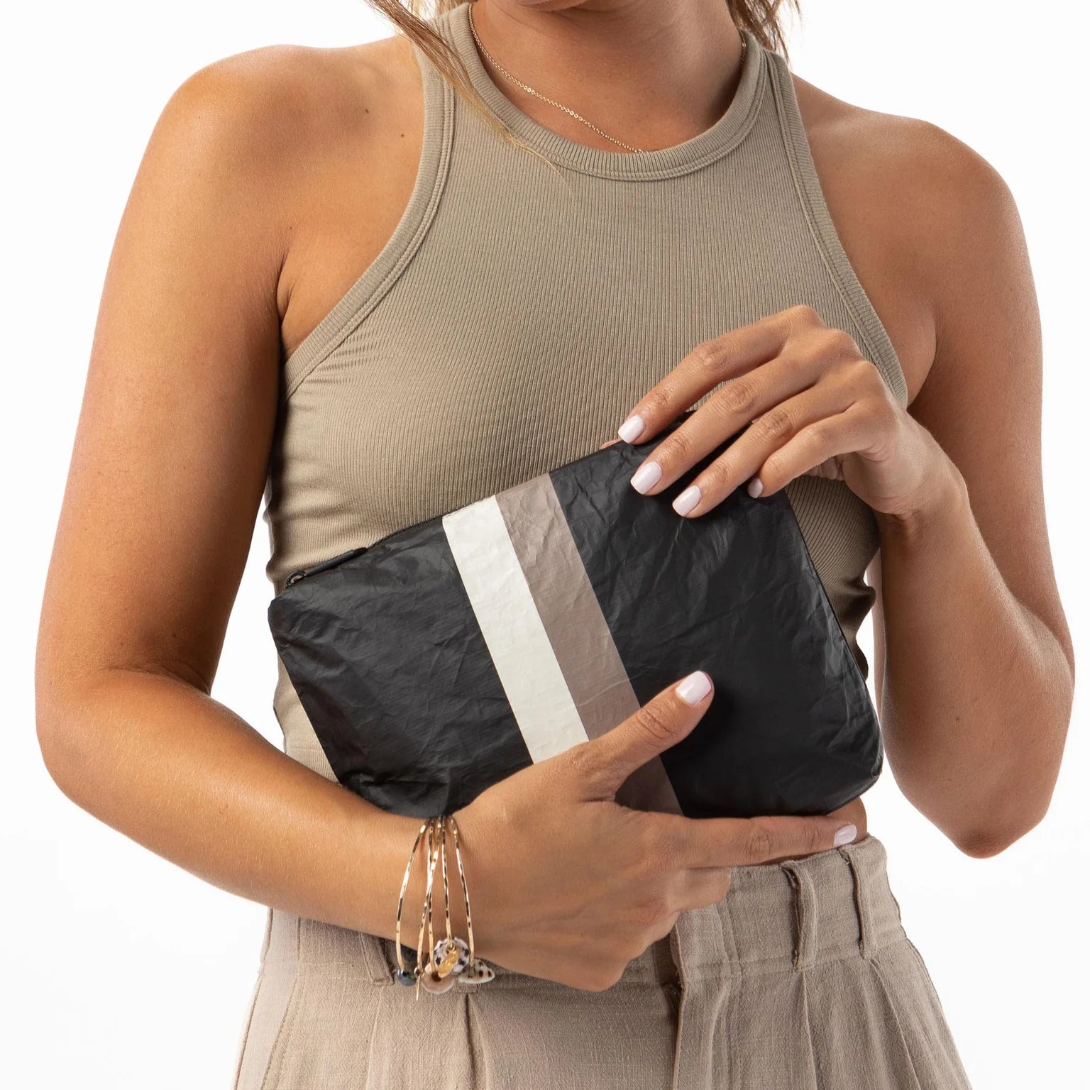 Aloha Small Pouch Le Voyageur in Caffe on Black, Style SMABT093 Aloha