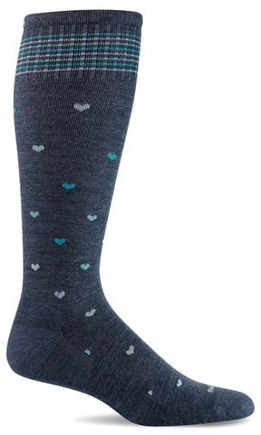 Sockwell Women's Full Heart | Moderate Graduated Compression Socks | Wide Calf Fit Style #SW131W