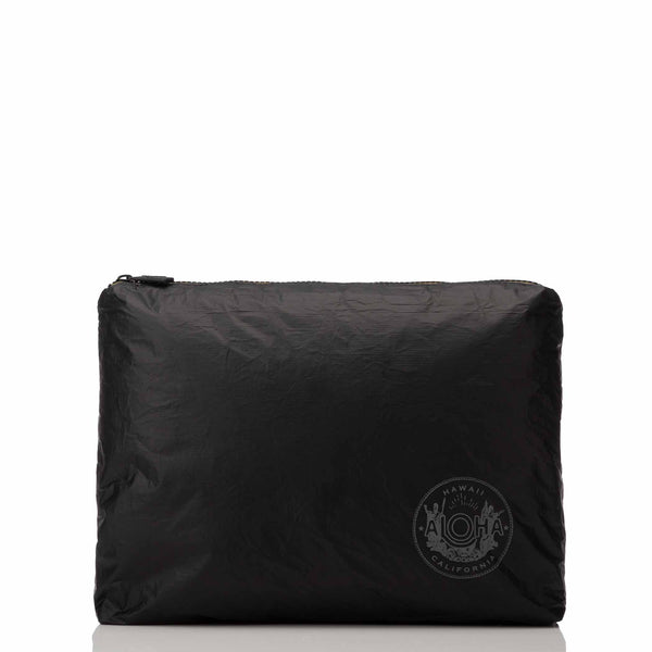 Aloha Mid ALOHA Seal Pouch in Charcoal on Black