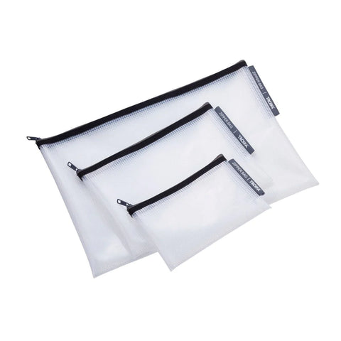 Troika Set of Three Transparent Zipper Bags